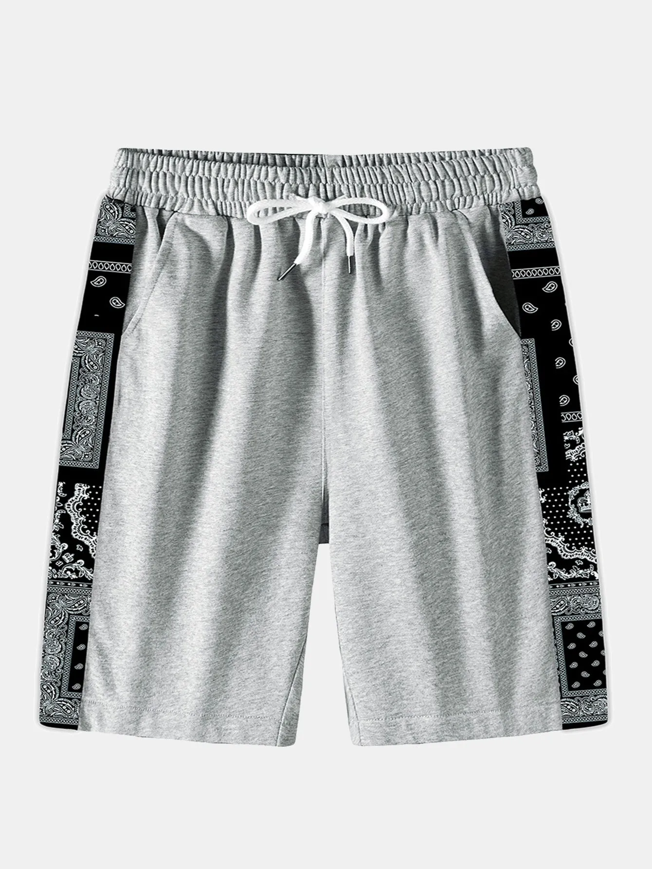 Paisley Paneled Jersey Shorts