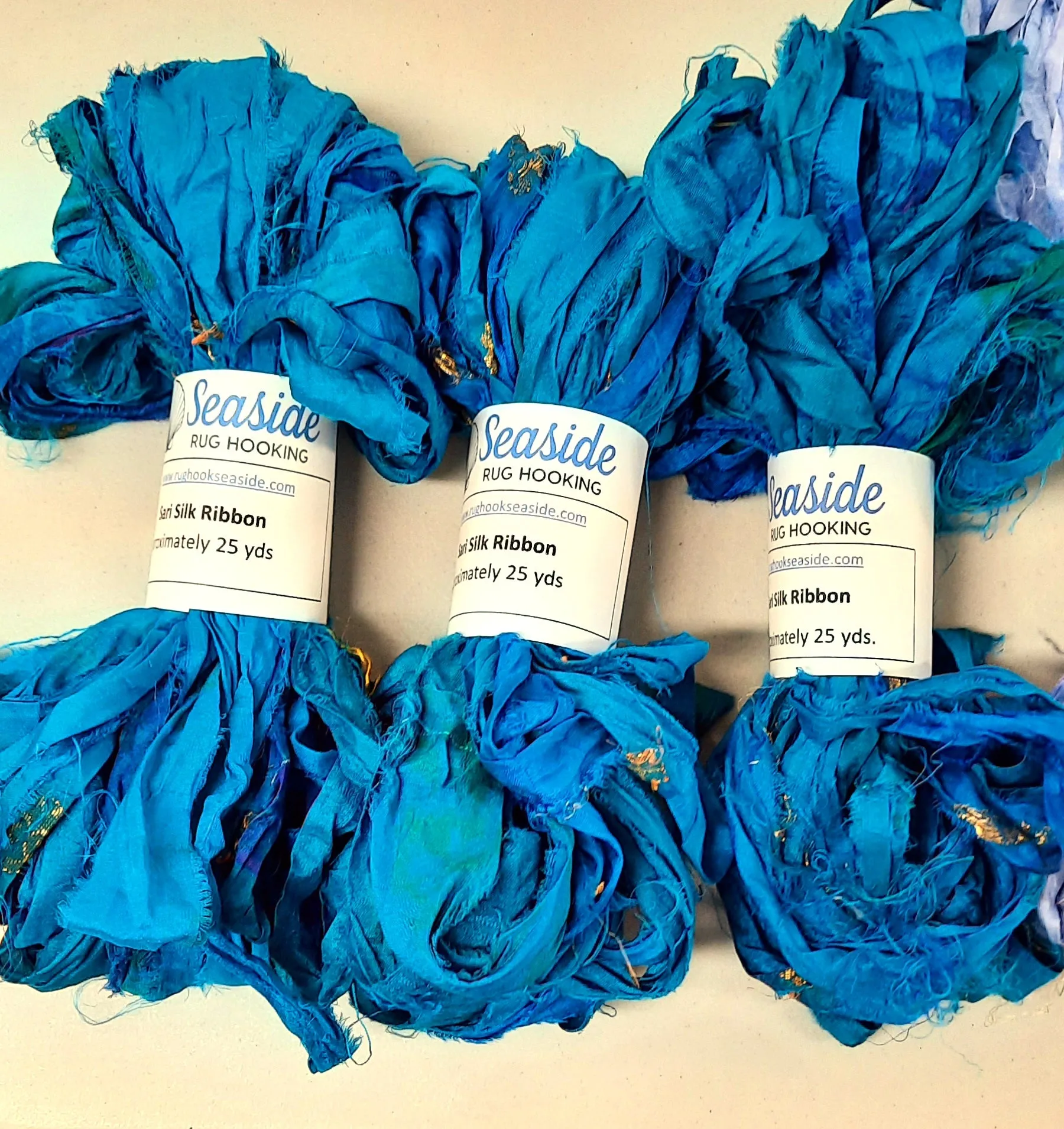Premium Sari Silk Ribbon Peacock Blue