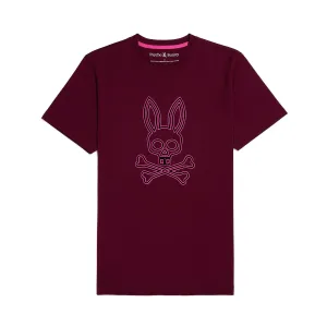 Psycho Bunny Mens Dixon Flocking Graphic Tee - Crimson