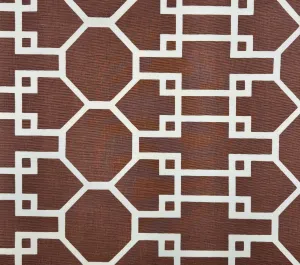 Quadrille Fabric: Brighton Reverse - Custom Brown on Tinted Belgian Linen / Cotton