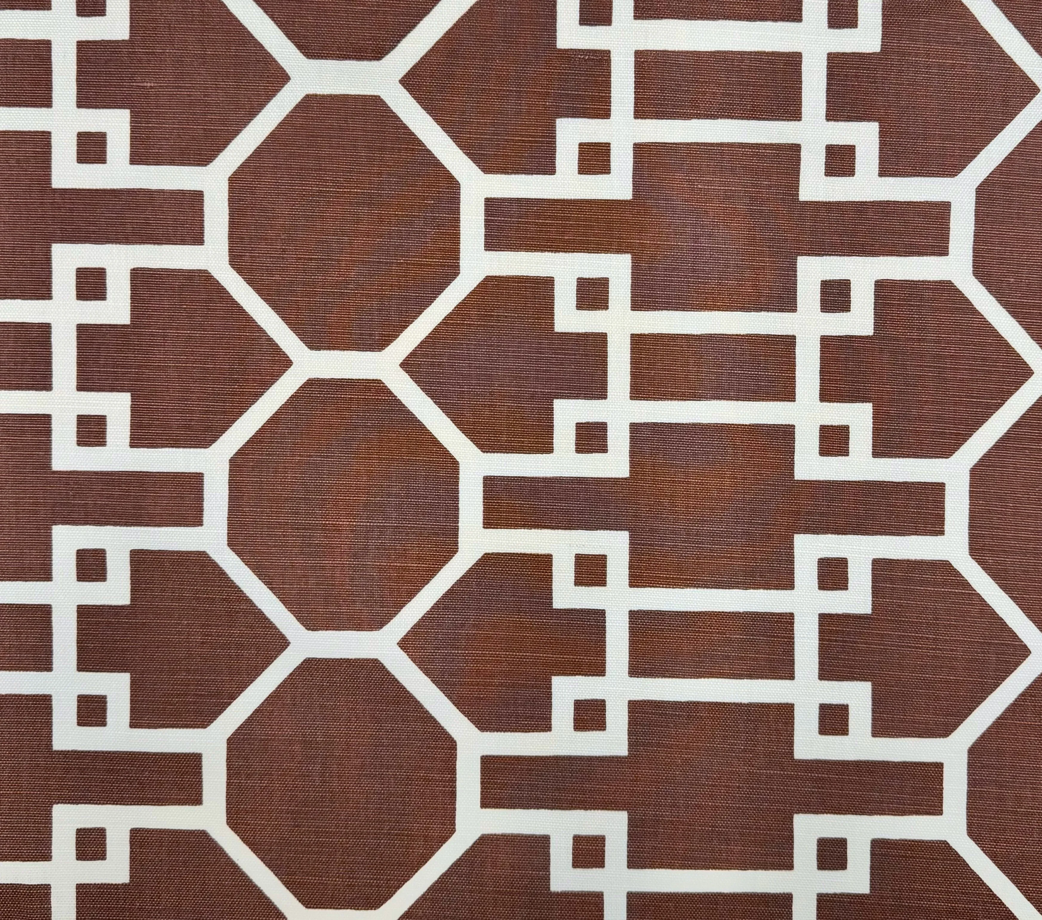 Quadrille Fabric: Brighton Reverse - Custom Brown on Tinted Belgian Linen / Cotton