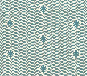 Quadrille Fabric: Carlo II - Custom Dark Turquoise on Tinted 100% Linen