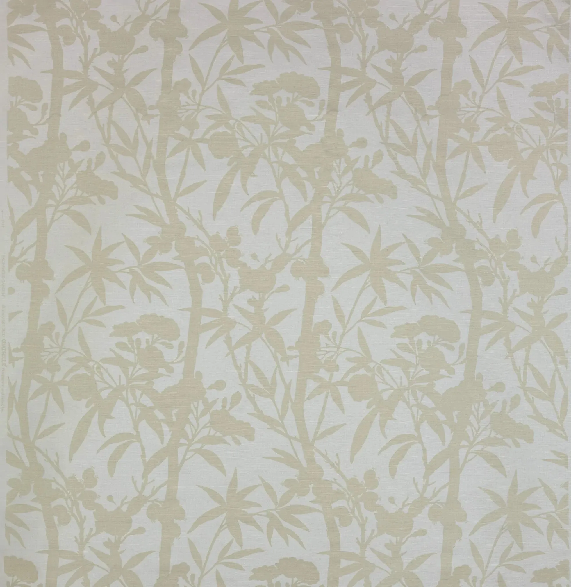 Quadrille Fabric: Enchanted Bamboo One Color - Custom Grey on White Linen