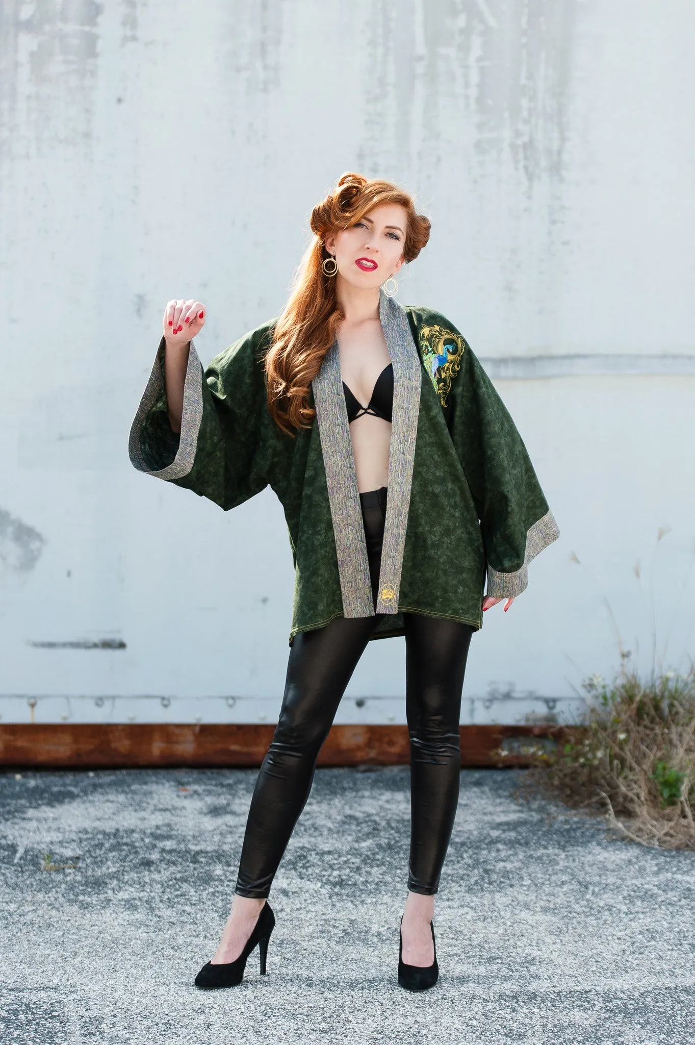 "Pretty Peacock" Kimono Jacket