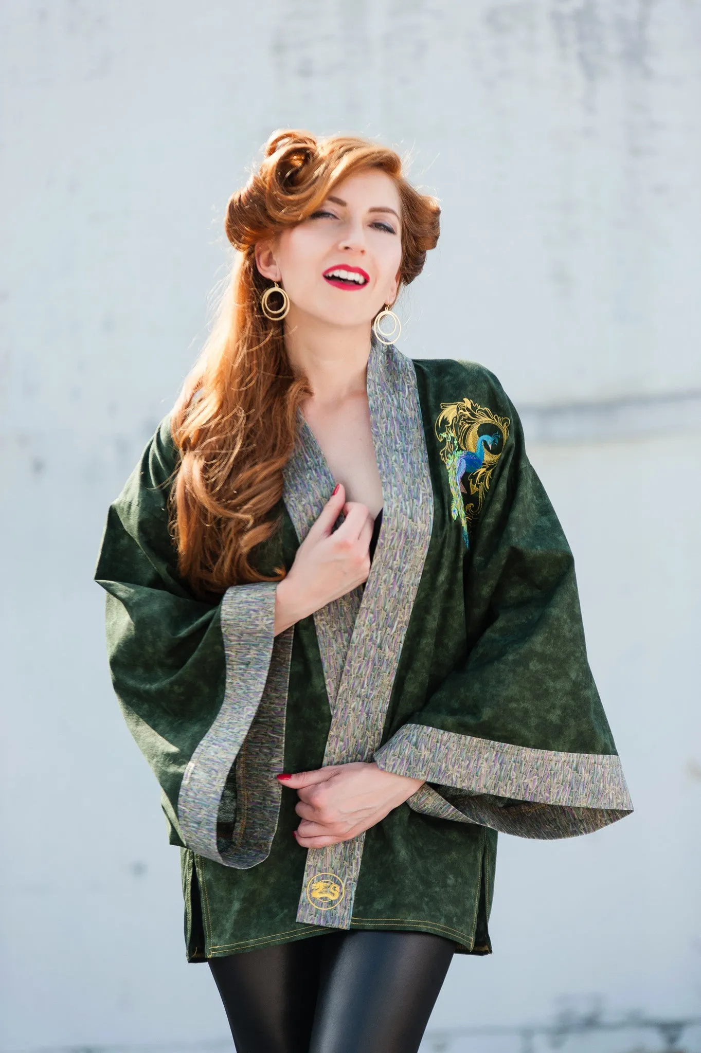 "Pretty Peacock" Kimono Jacket
