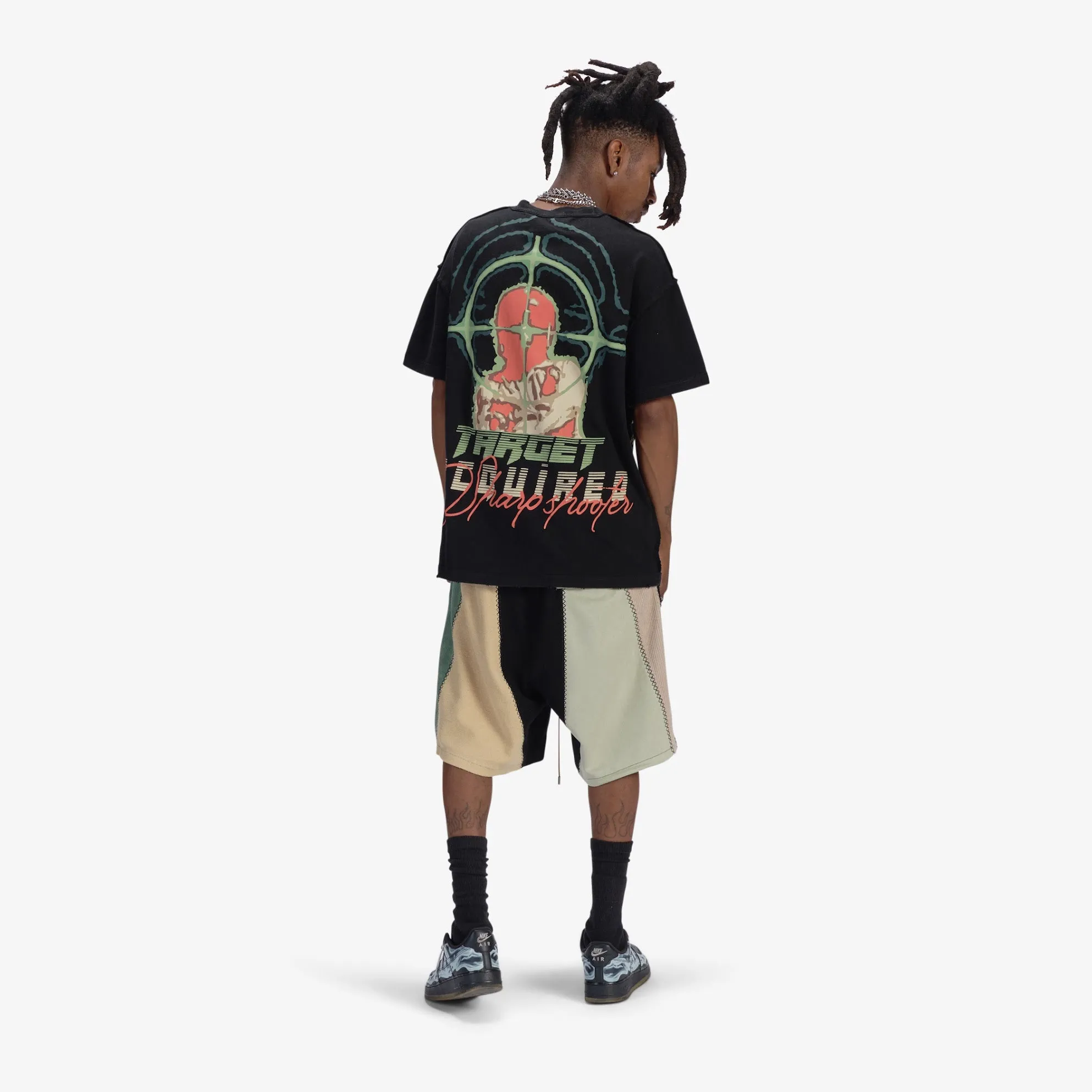"Slicer" Panel Shorts (kiwi/beige)