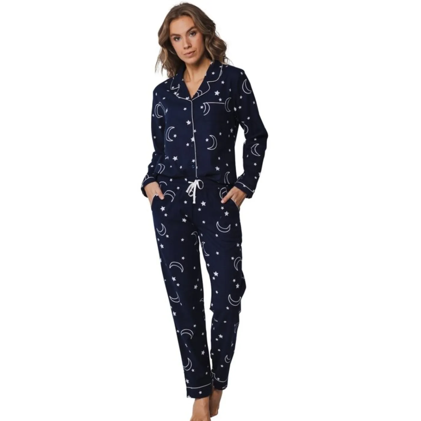 Rebelle by Pastunette Moon and Star Button Up Pyjamas