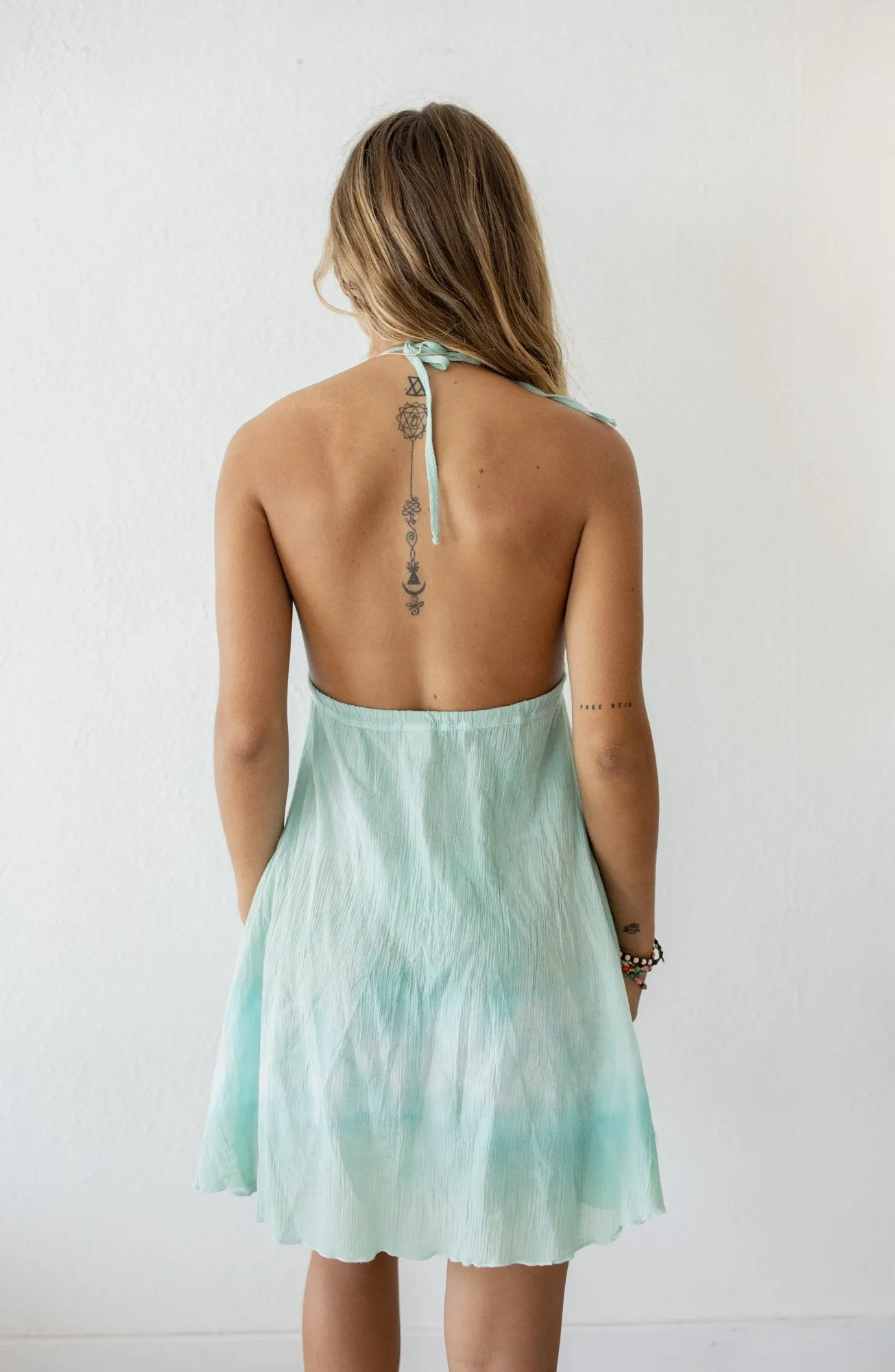 Relaxed Mini Dress in Aqua