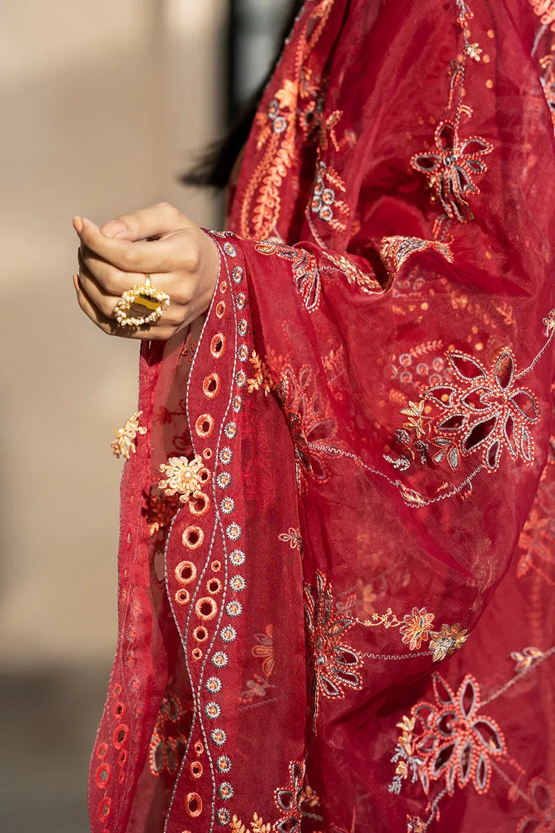 Royal Red Long Kameez Salwar in Pakistani Eid Dresses