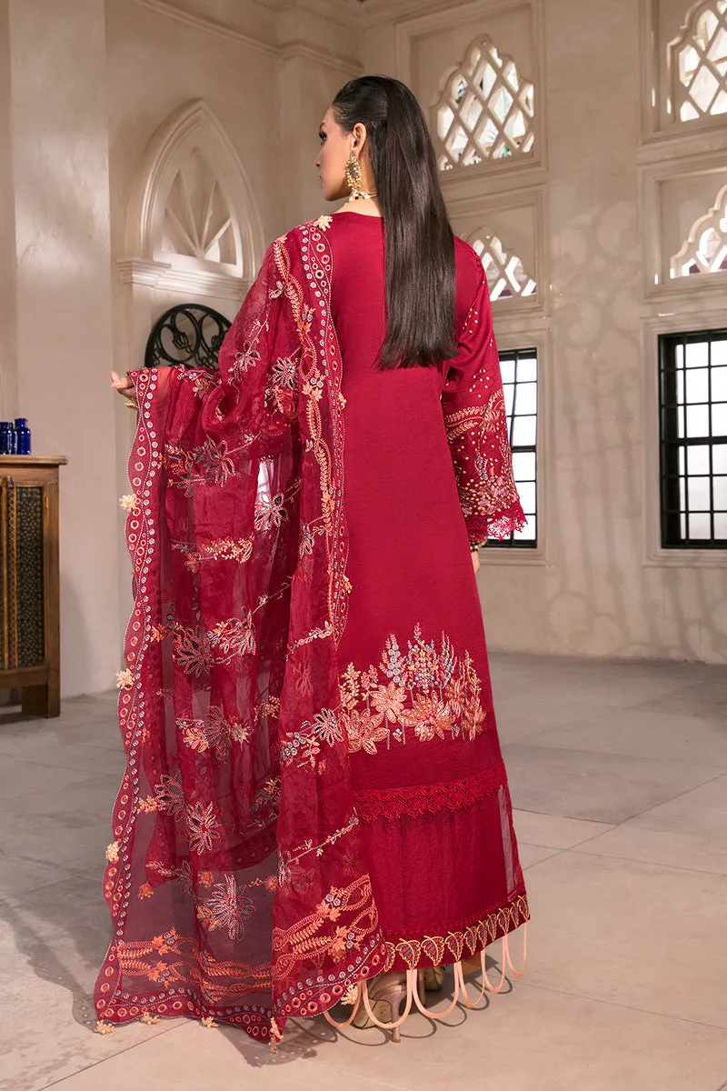 Royal Red Long Kameez Salwar in Pakistani Eid Dresses