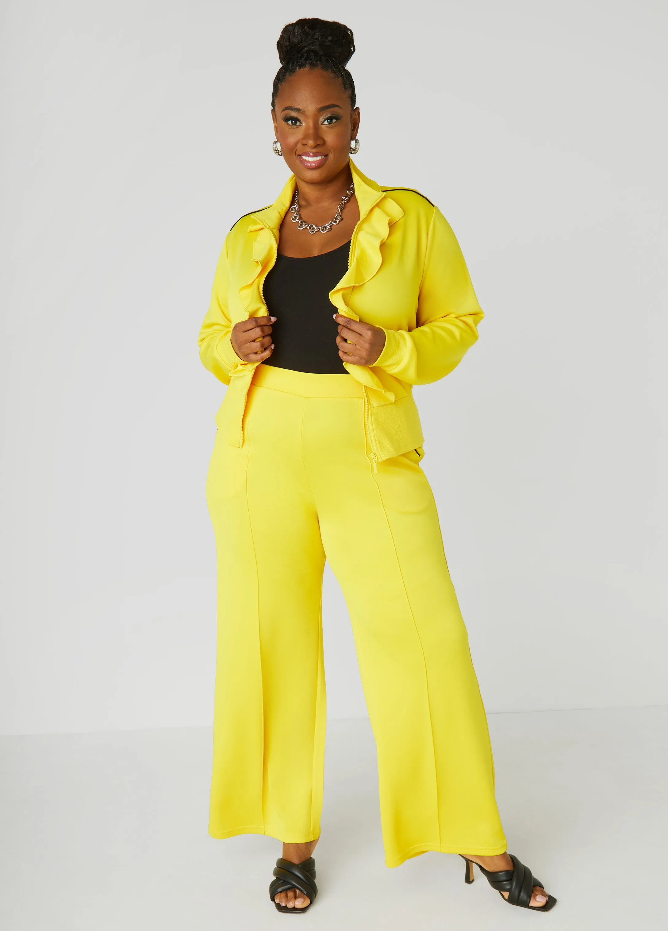 Ruffle Trimmed Track Jacket