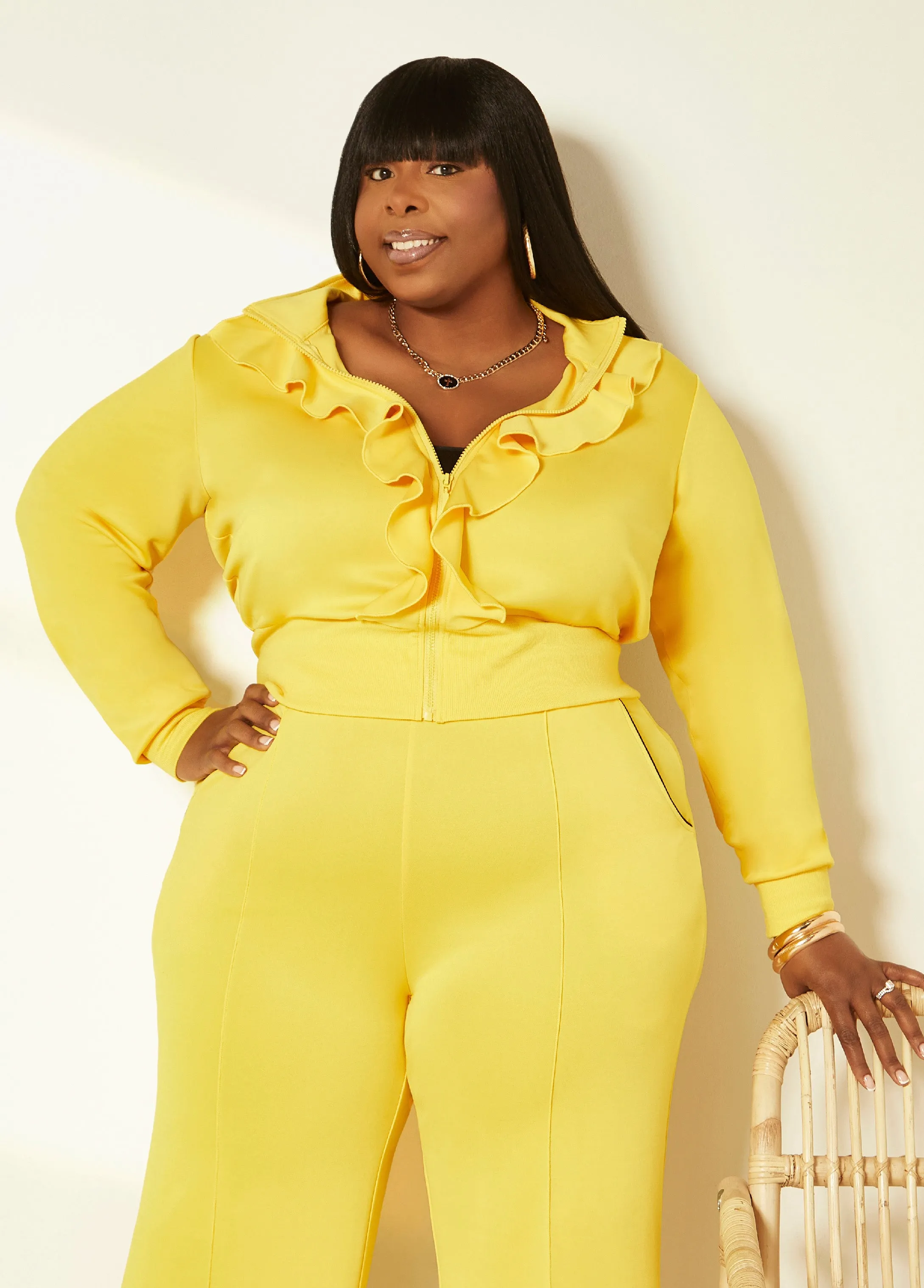 Ruffle Trimmed Track Jacket