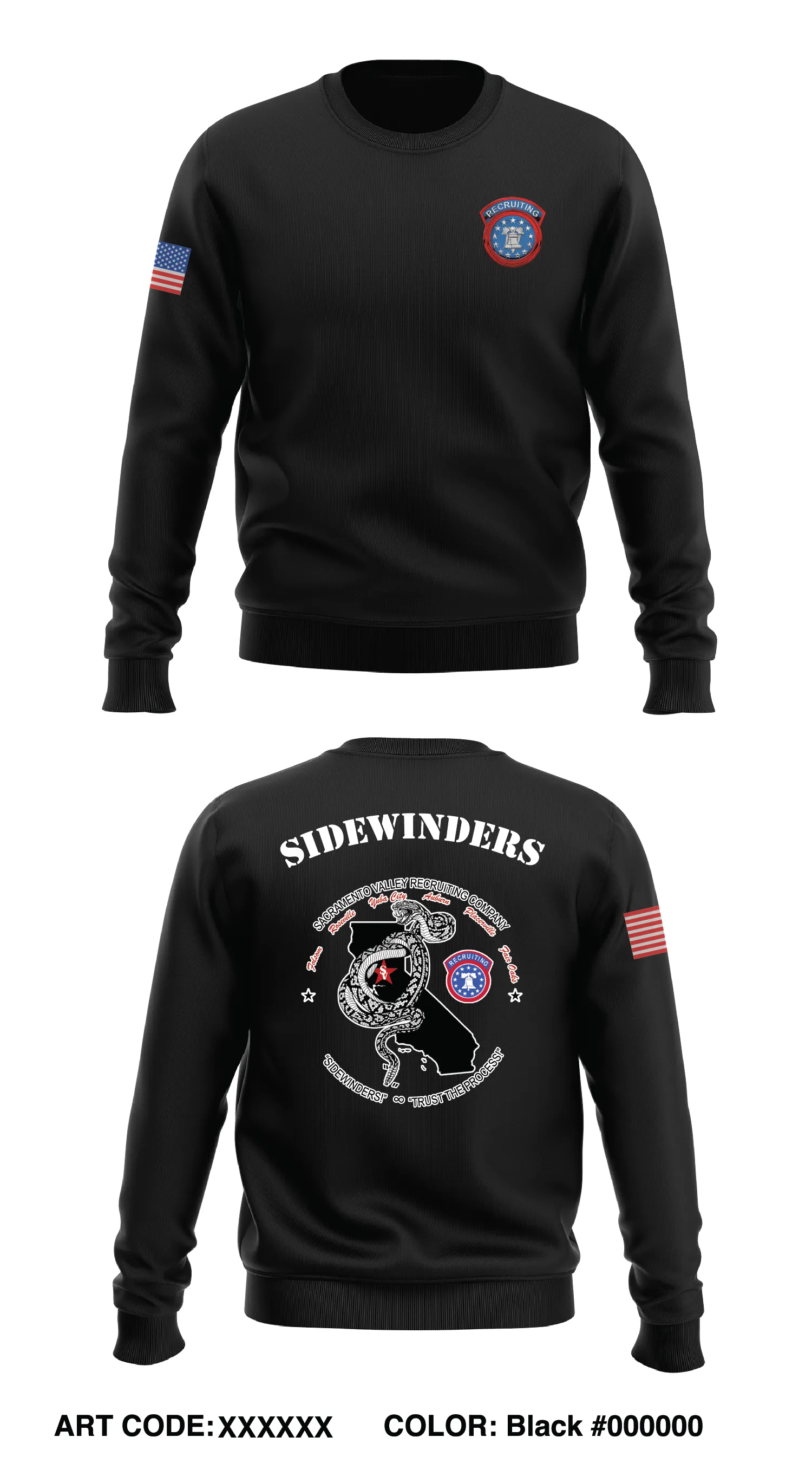 SAC VALLEY ARMY RCTG CO Store 1 Core Men's Crewneck Performance Sweatshirt - EYcAtY