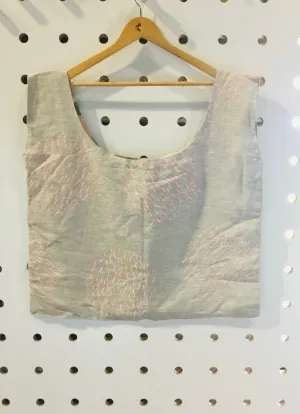 Screen printed linen bag.