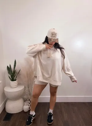 Scuba Pullover Sweater in Heather Beige