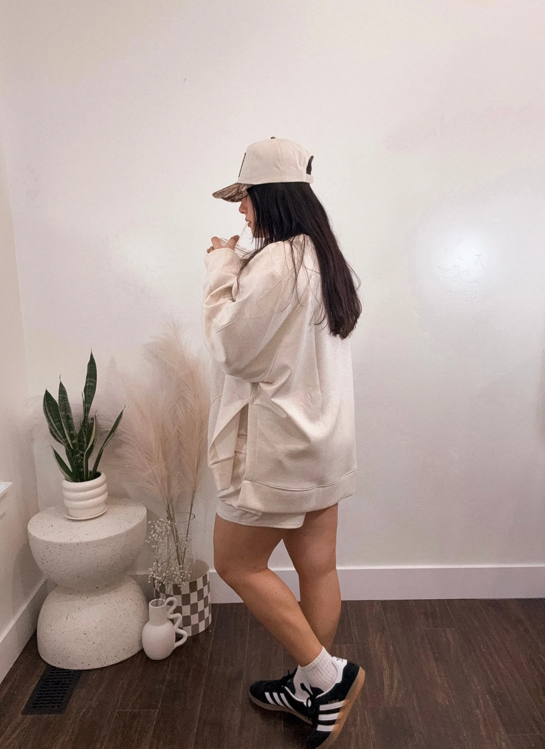 Scuba Pullover Sweater in Heather Beige