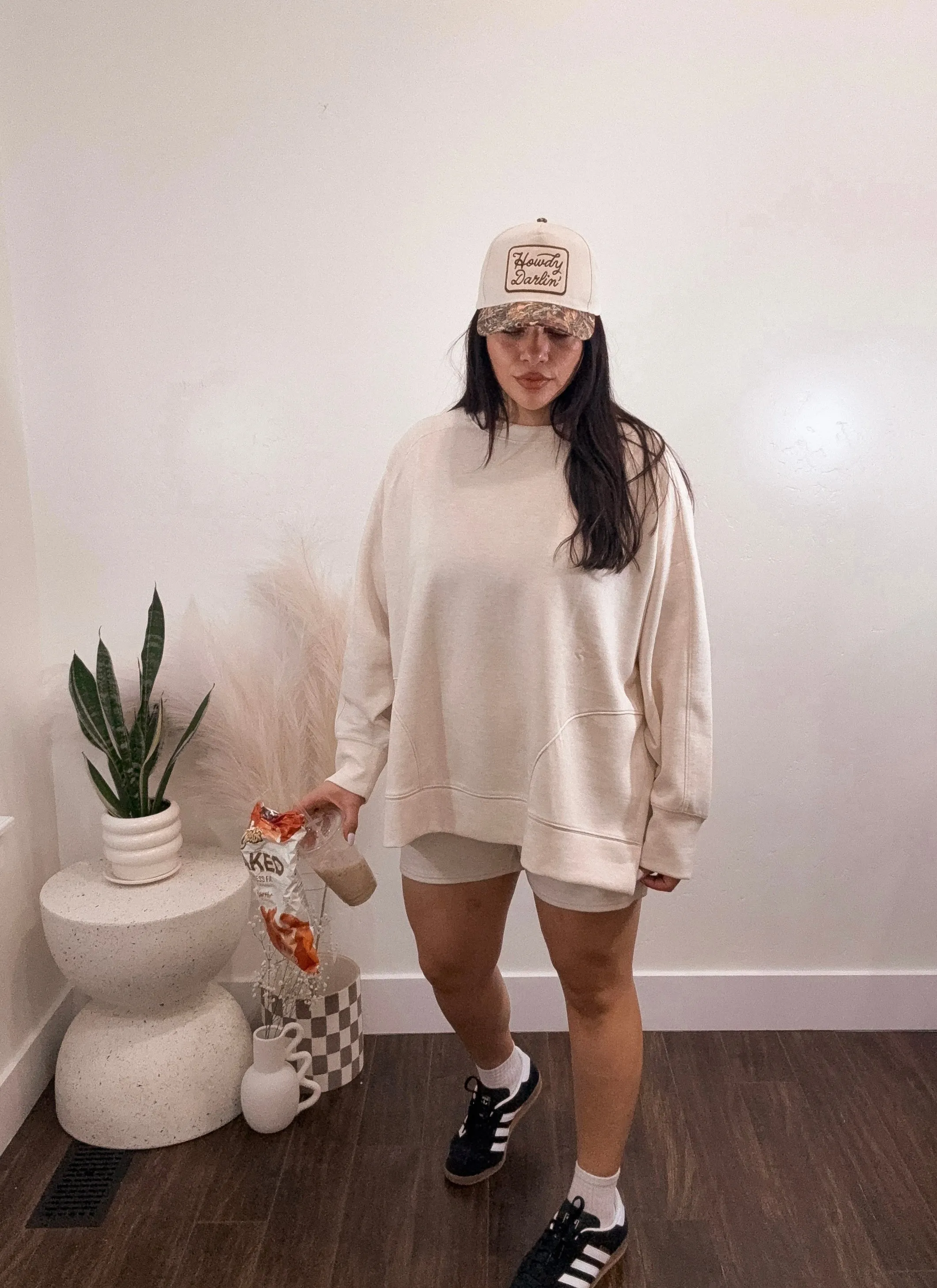 Scuba Pullover Sweater in Heather Beige
