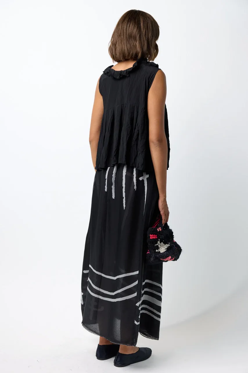 Silk Patterned Long Skirt