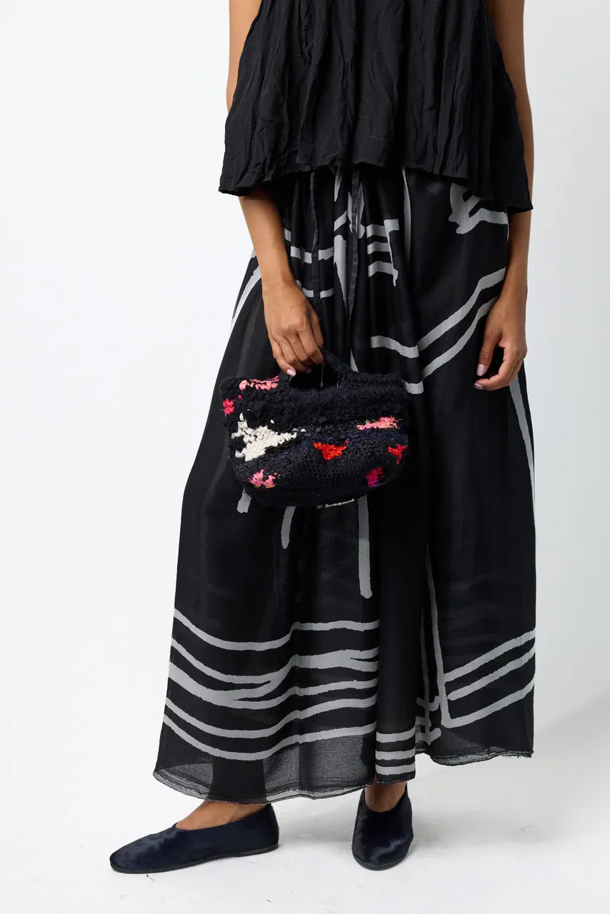 Silk Patterned Long Skirt