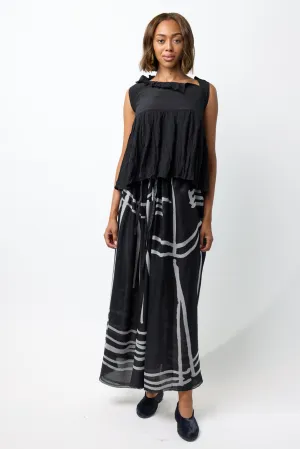 Silk Patterned Long Skirt
