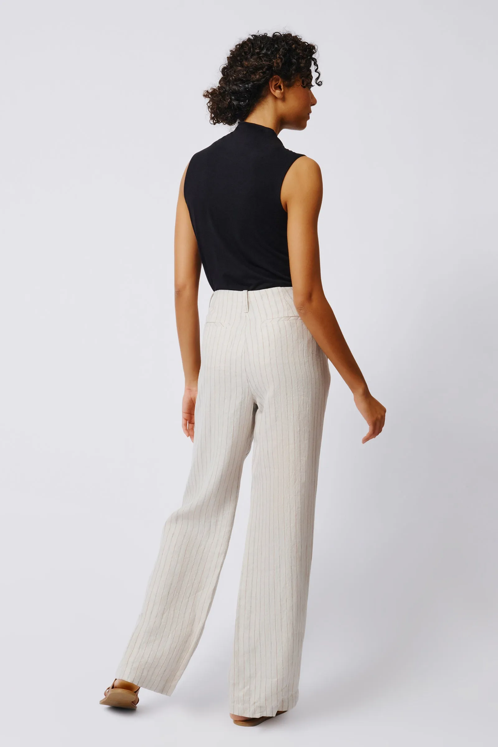 Spencer Stove Pipe Pant - Khaki Stripe