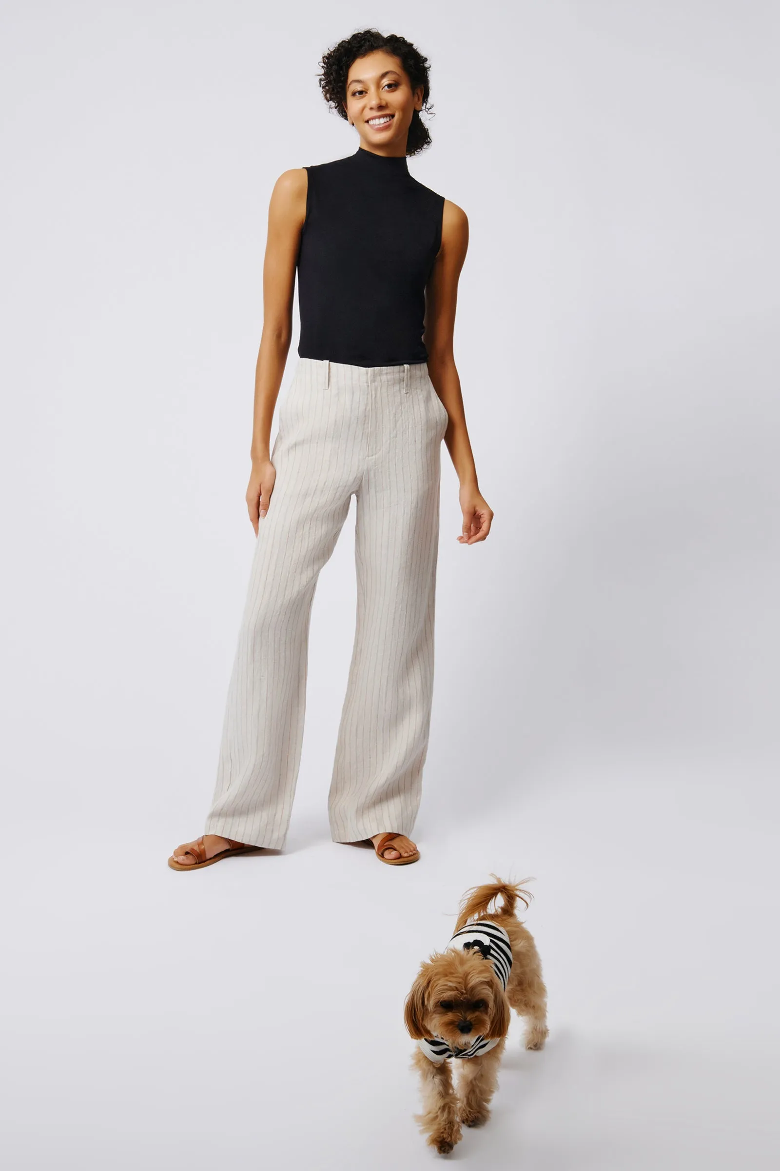 Spencer Stove Pipe Pant - Khaki Stripe
