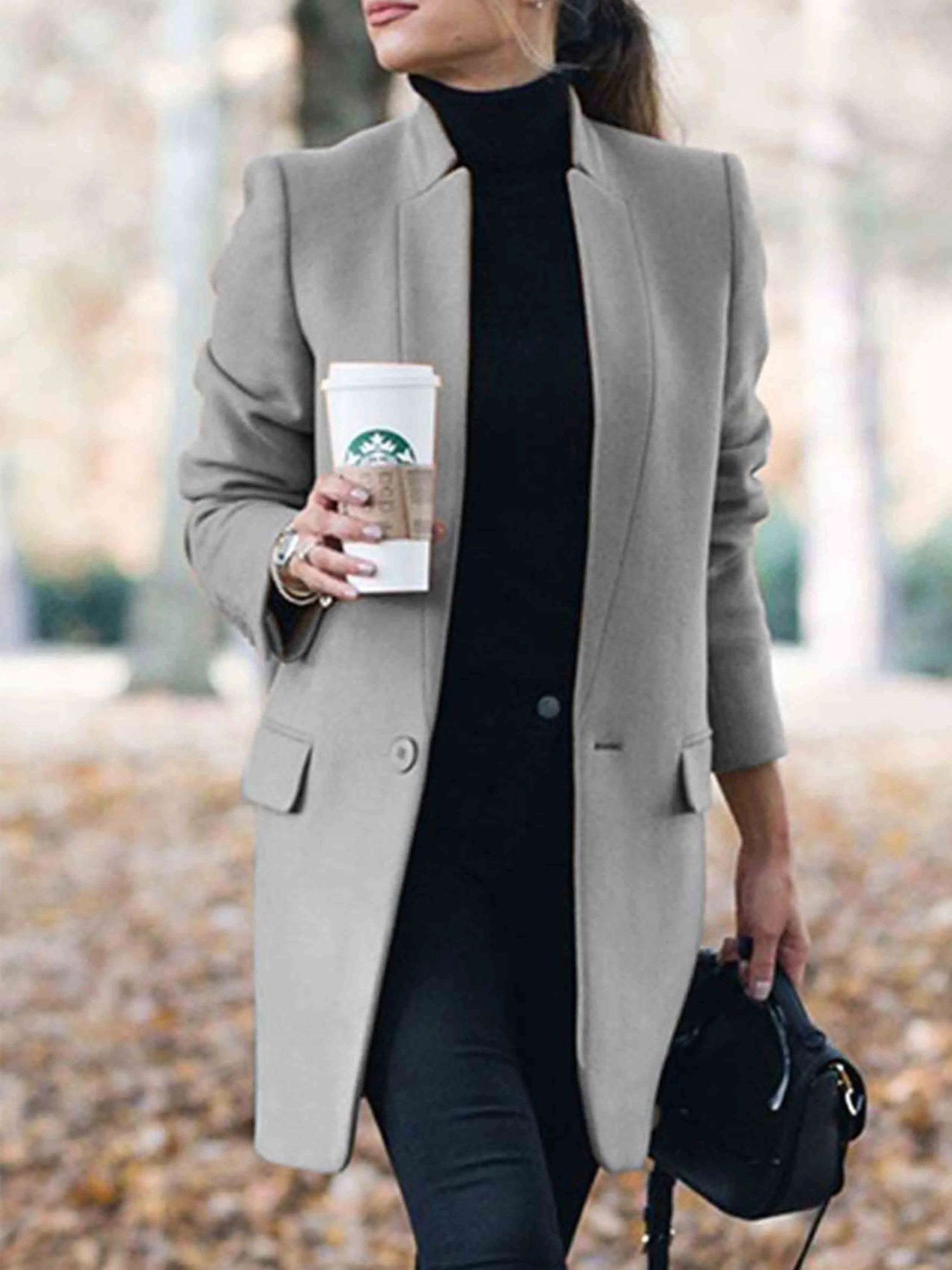 Stunncal One Button Khaki Coat