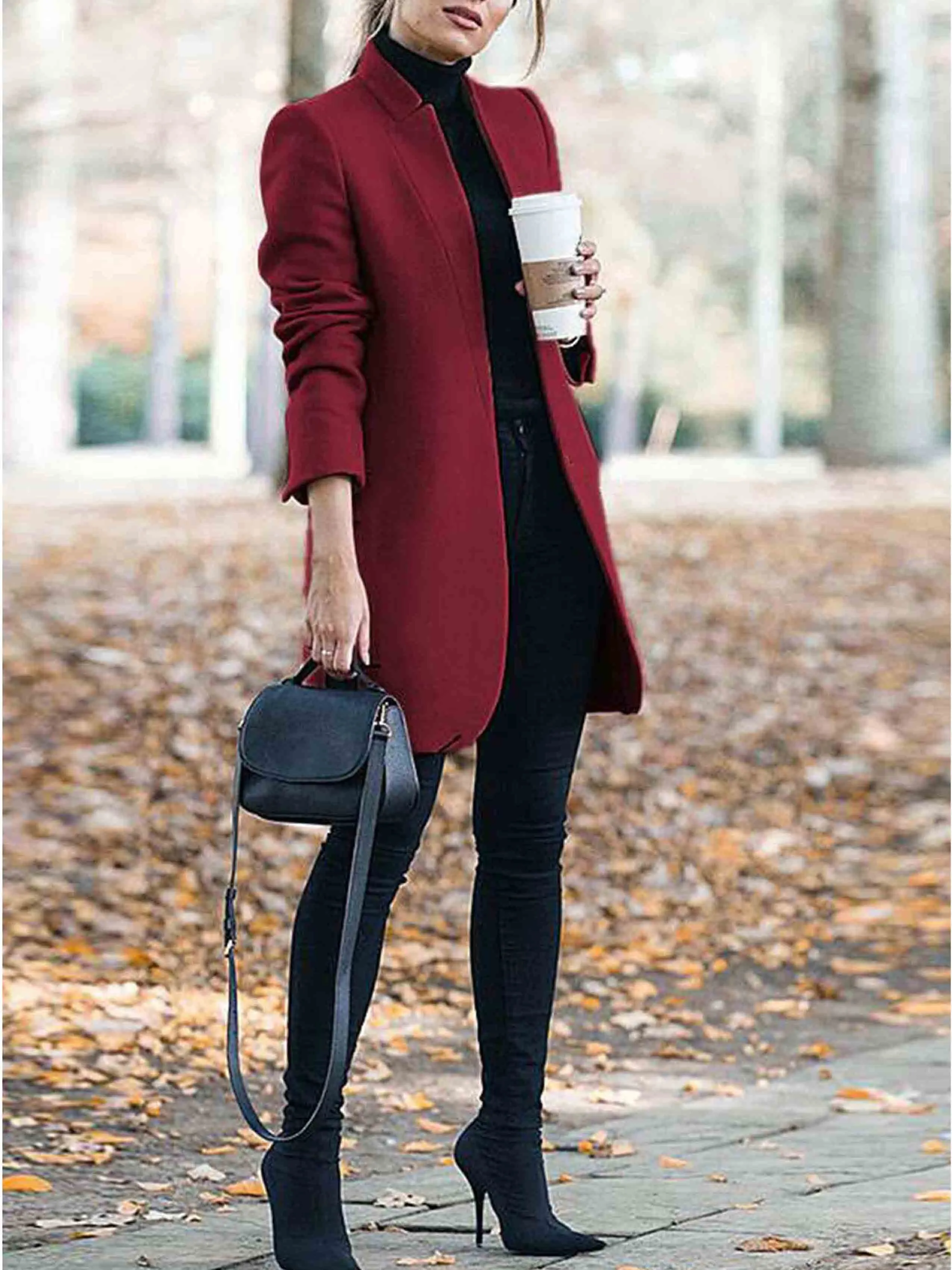 Stunncal One Button Khaki Coat
