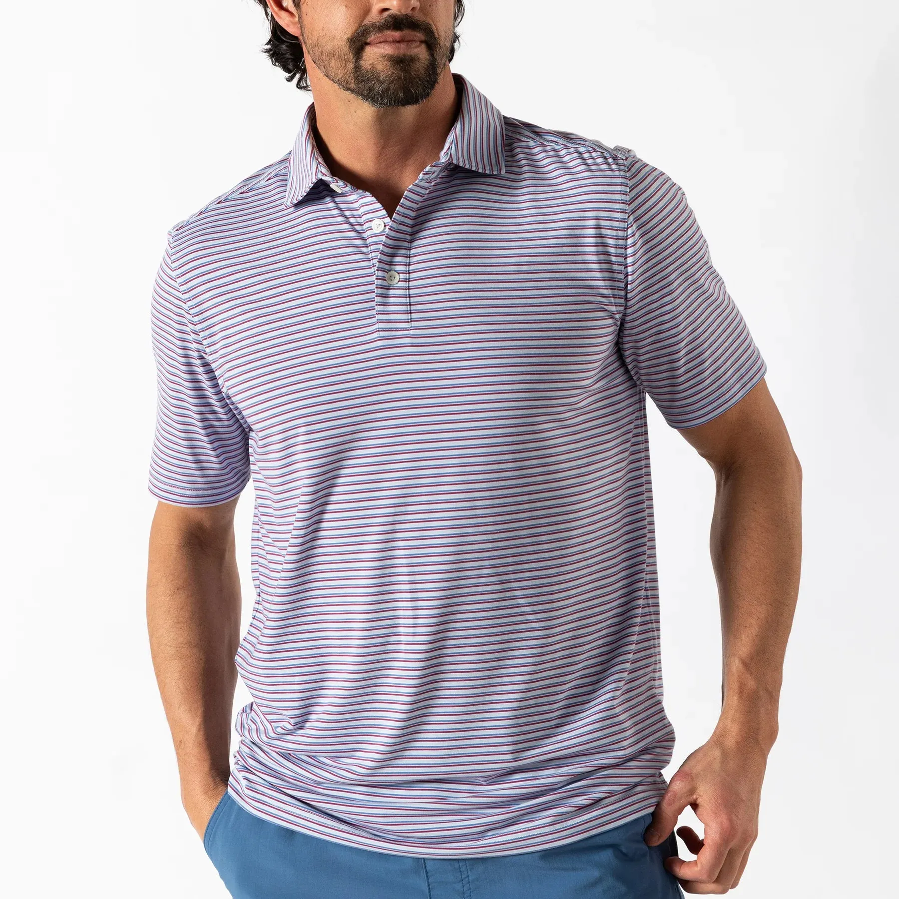 Summerford Perf Jersey Polo (Light Blue)