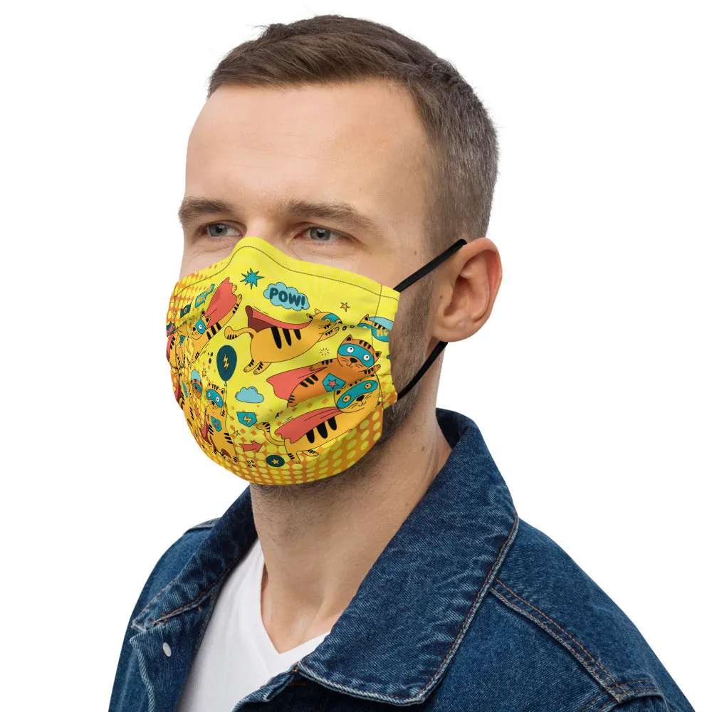 Super Hero Cats Premium Face Mask