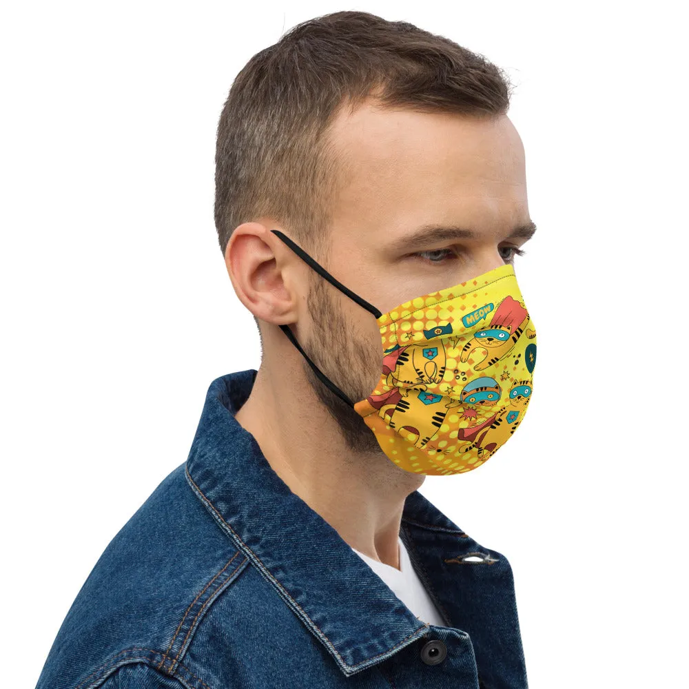 Super Hero Cats Premium Face Mask