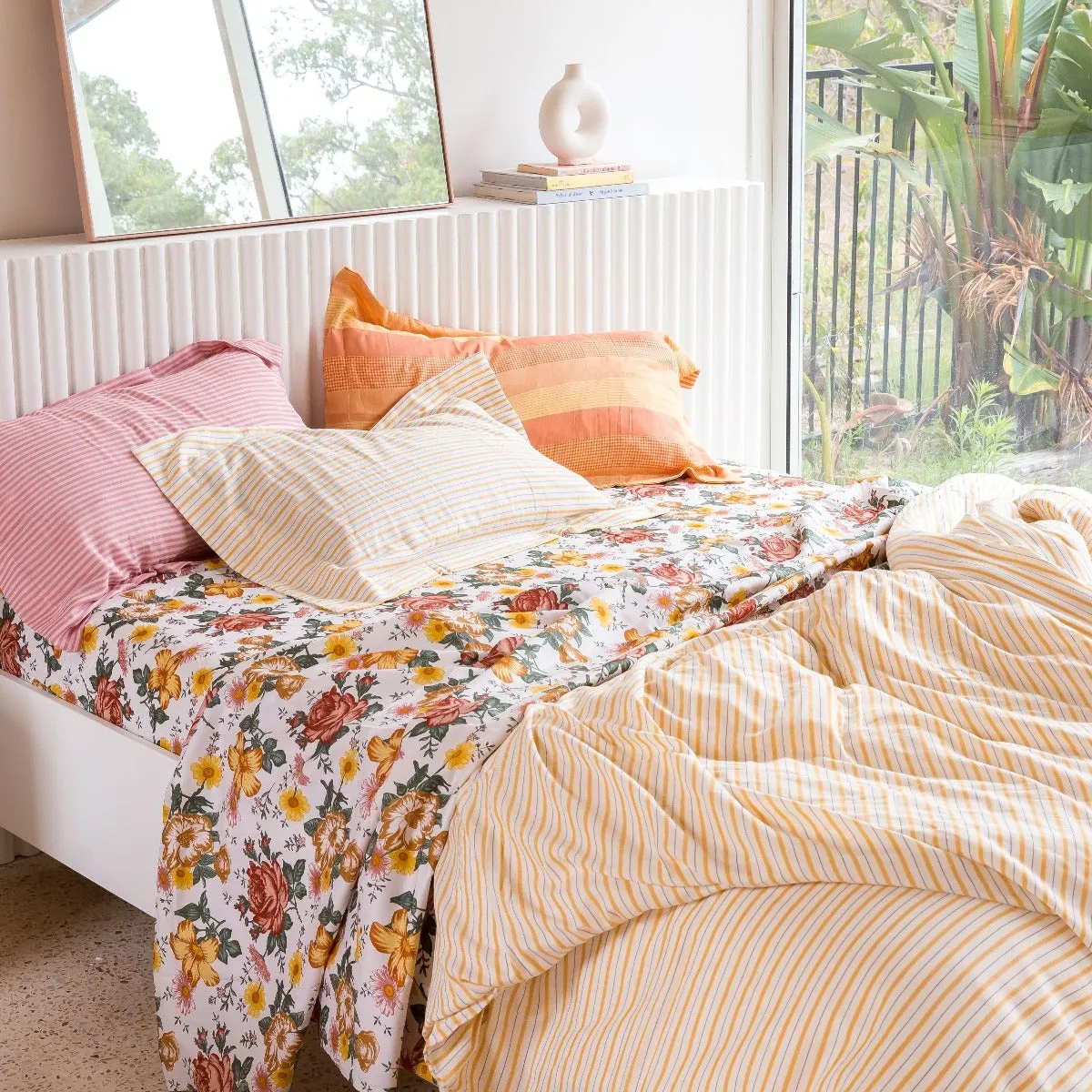 Supima Cotton Satin Bedsheets - Vintage Botanical Floral