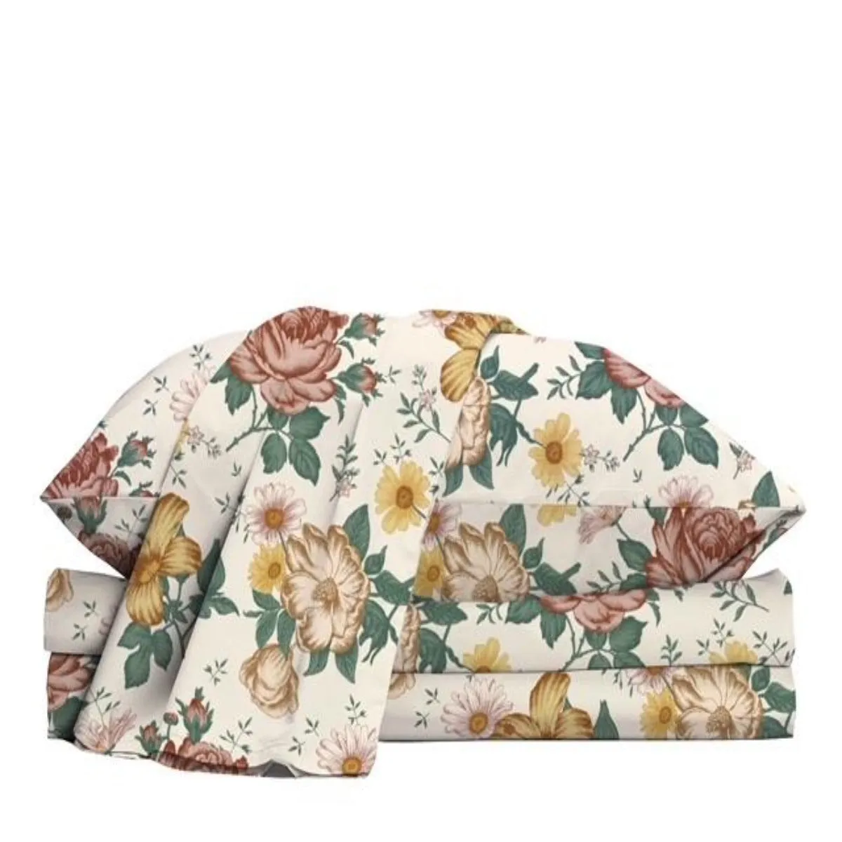Supima Cotton Satin Bedsheets - Vintage Botanical Floral