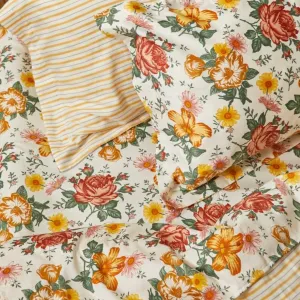 Supima Cotton Satin Bedsheets - Vintage Botanical Floral