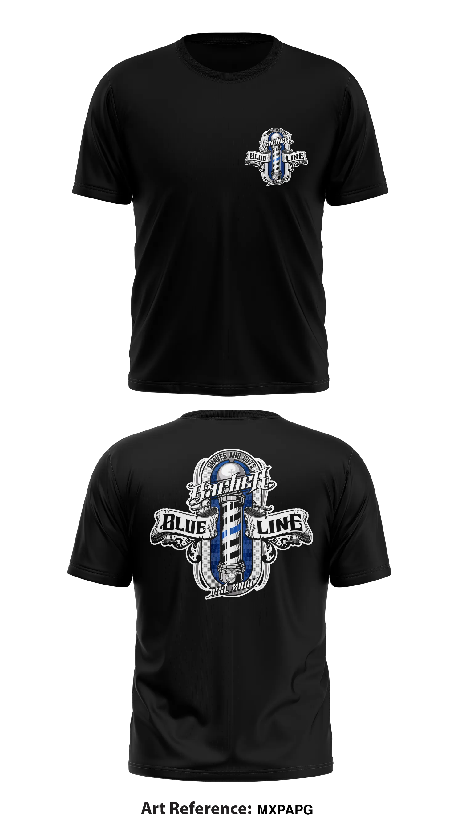 The Blue Line Barber Store 1 Core Men's SS Performance Tee - mXpAPg