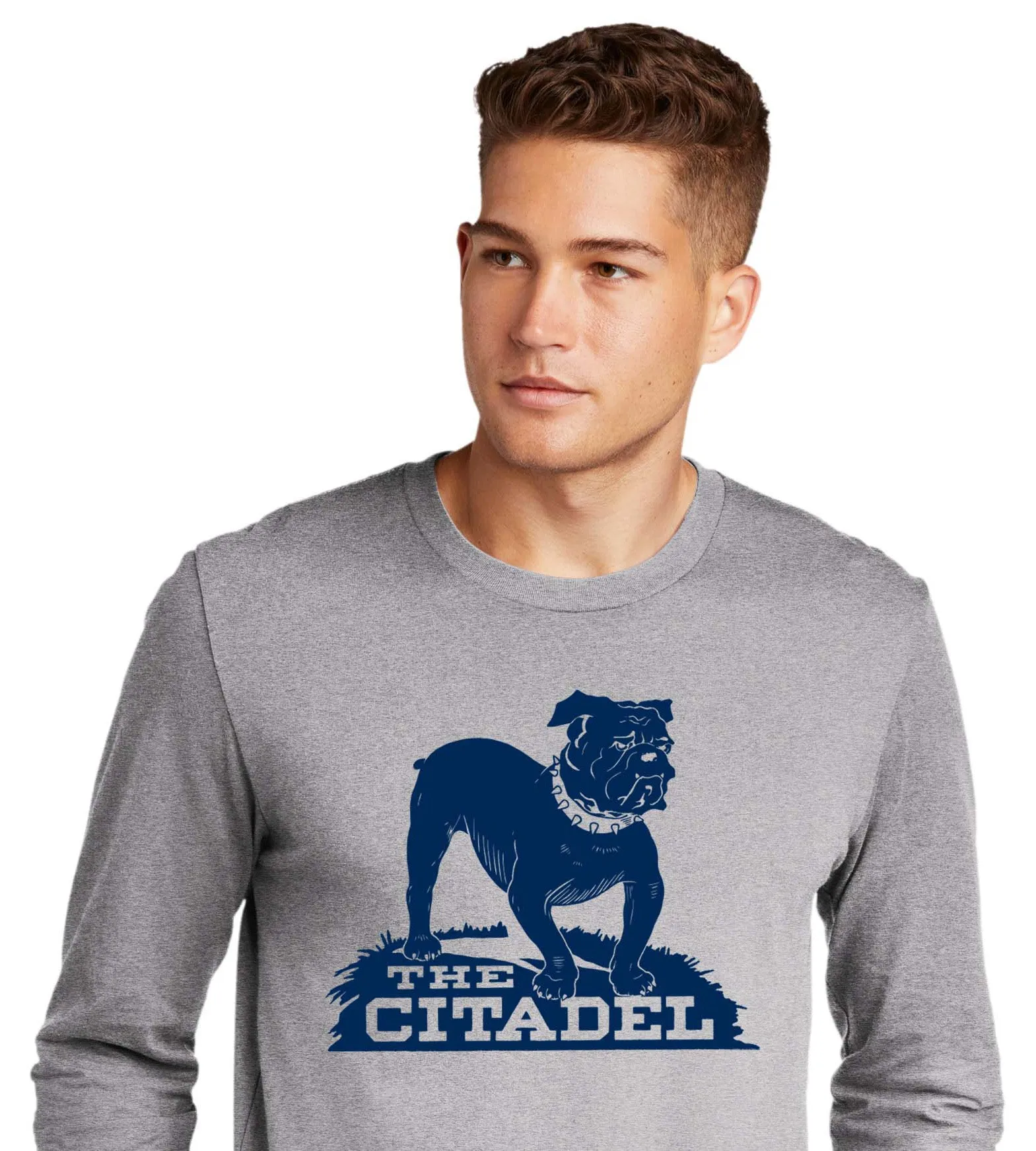 The Citadel, Vintage, 1950 Bulldog logo, Cotton Long Sleeve Tee Shirt