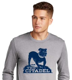 The Citadel, Vintage, 1950 Bulldog logo, Cotton Long Sleeve Tee Shirt