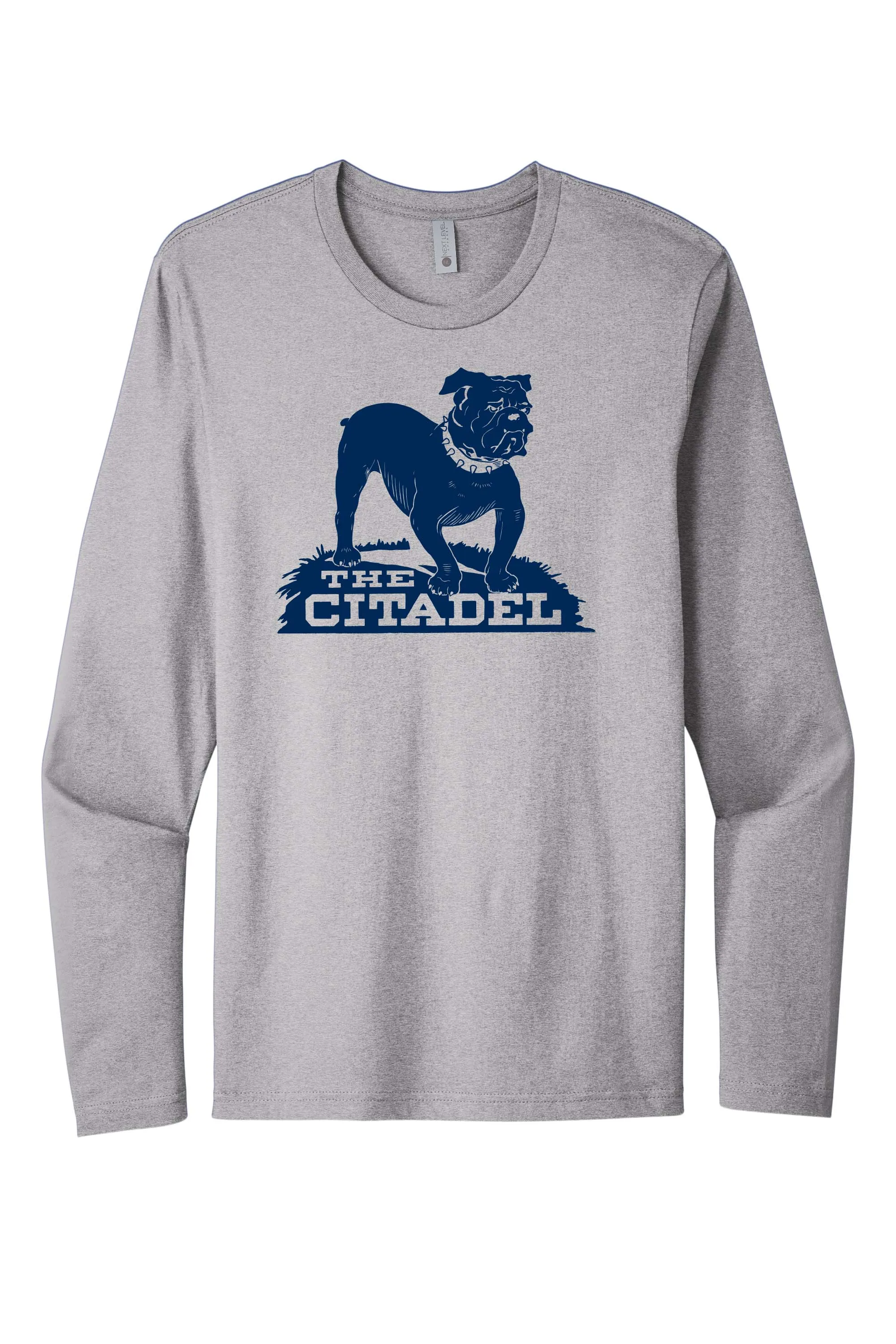 The Citadel, Vintage, 1950 Bulldog logo, Cotton Long Sleeve Tee Shirt