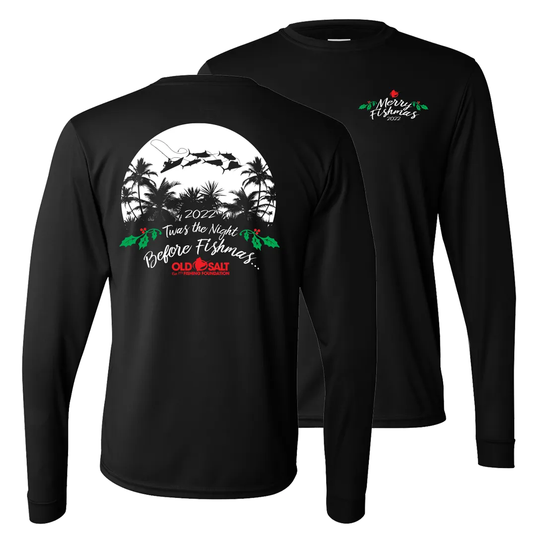 The Night Before Fishmas - Long Sleeve Performance Shirt - Black