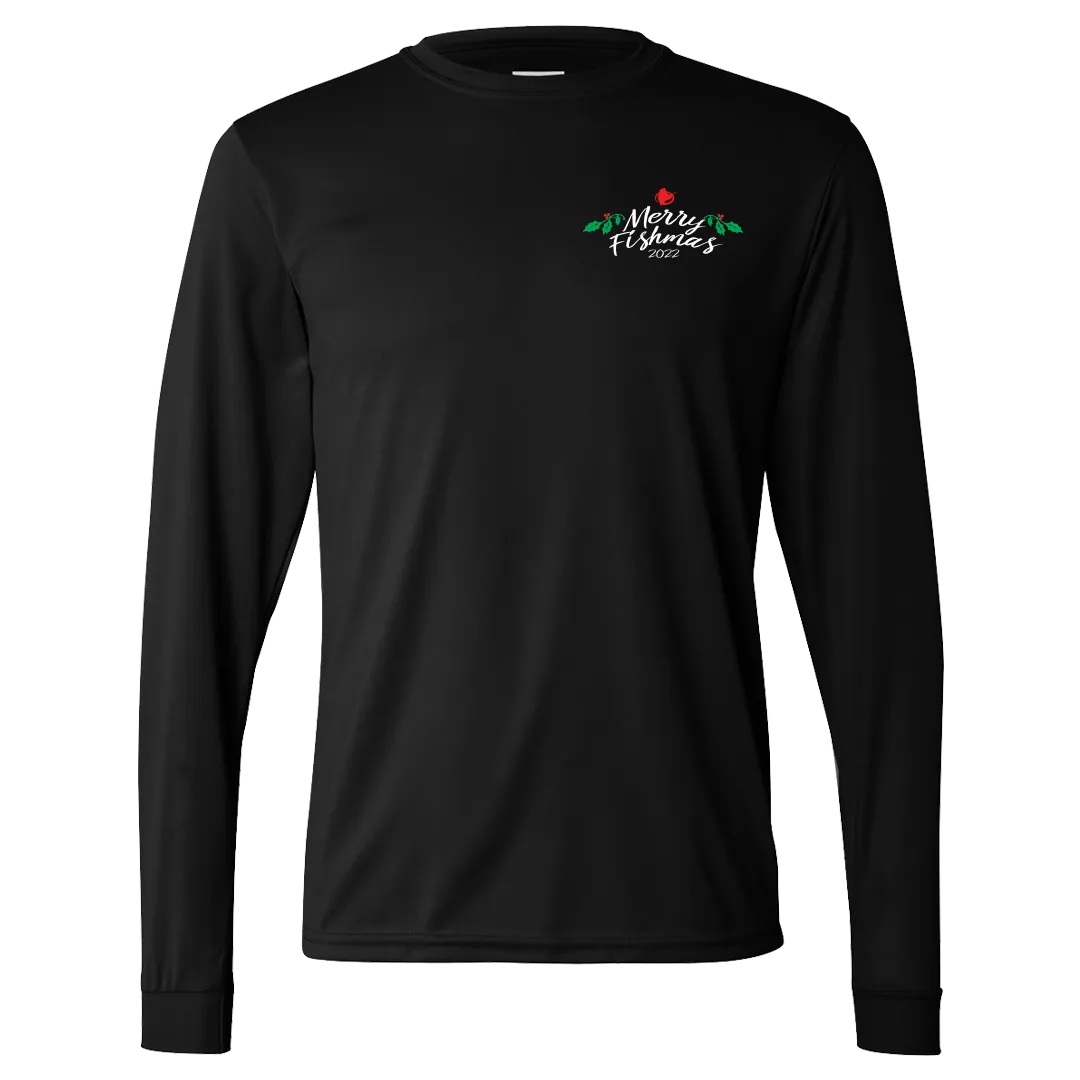 The Night Before Fishmas - Long Sleeve Performance Shirt - Black
