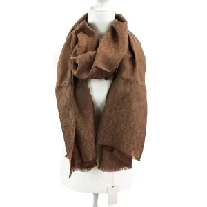 Tory Burch Mosaic Logo Jacquard Scarf in Light Oak