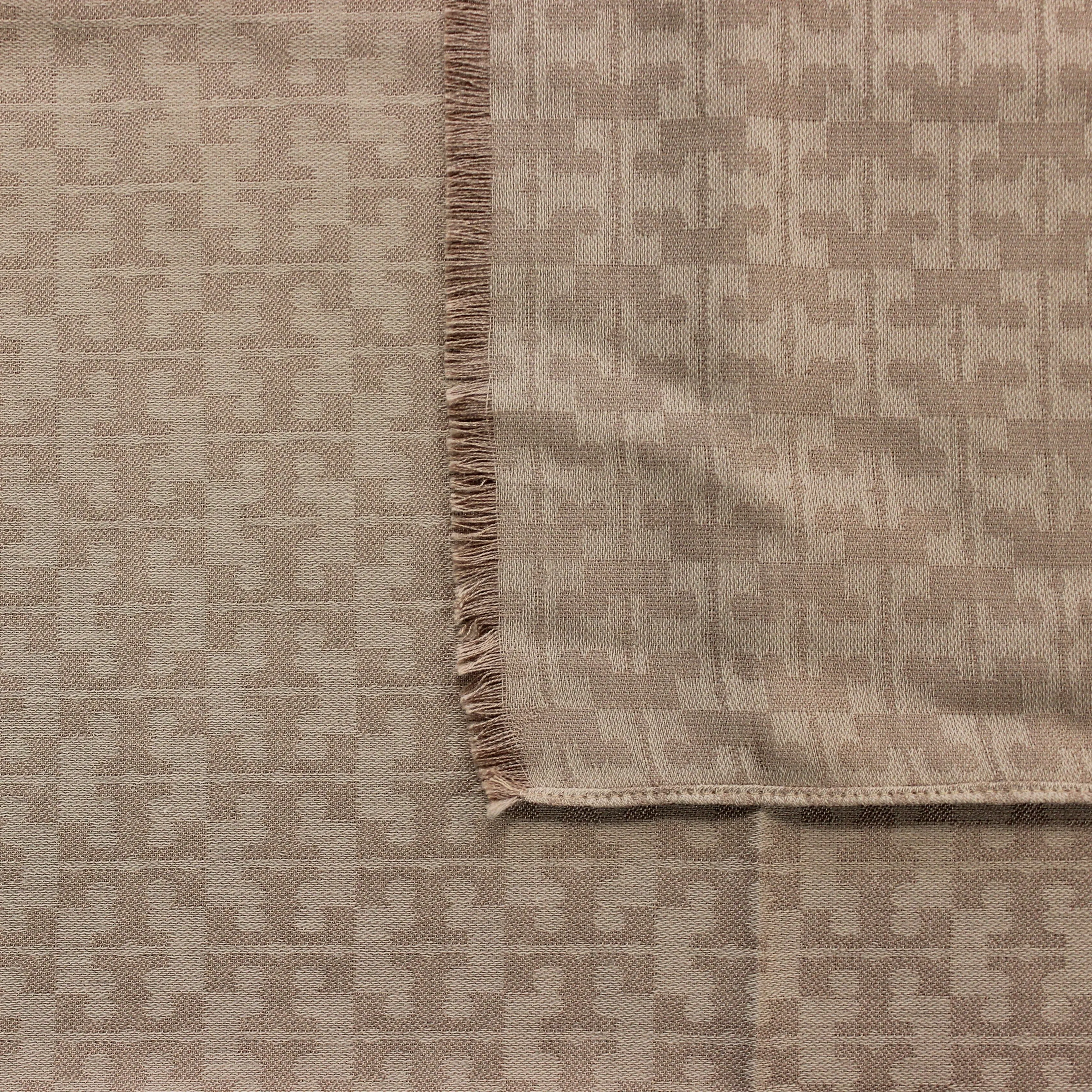 Tory Burch Mosaic Logo Jacquard Scarf in Light Oak