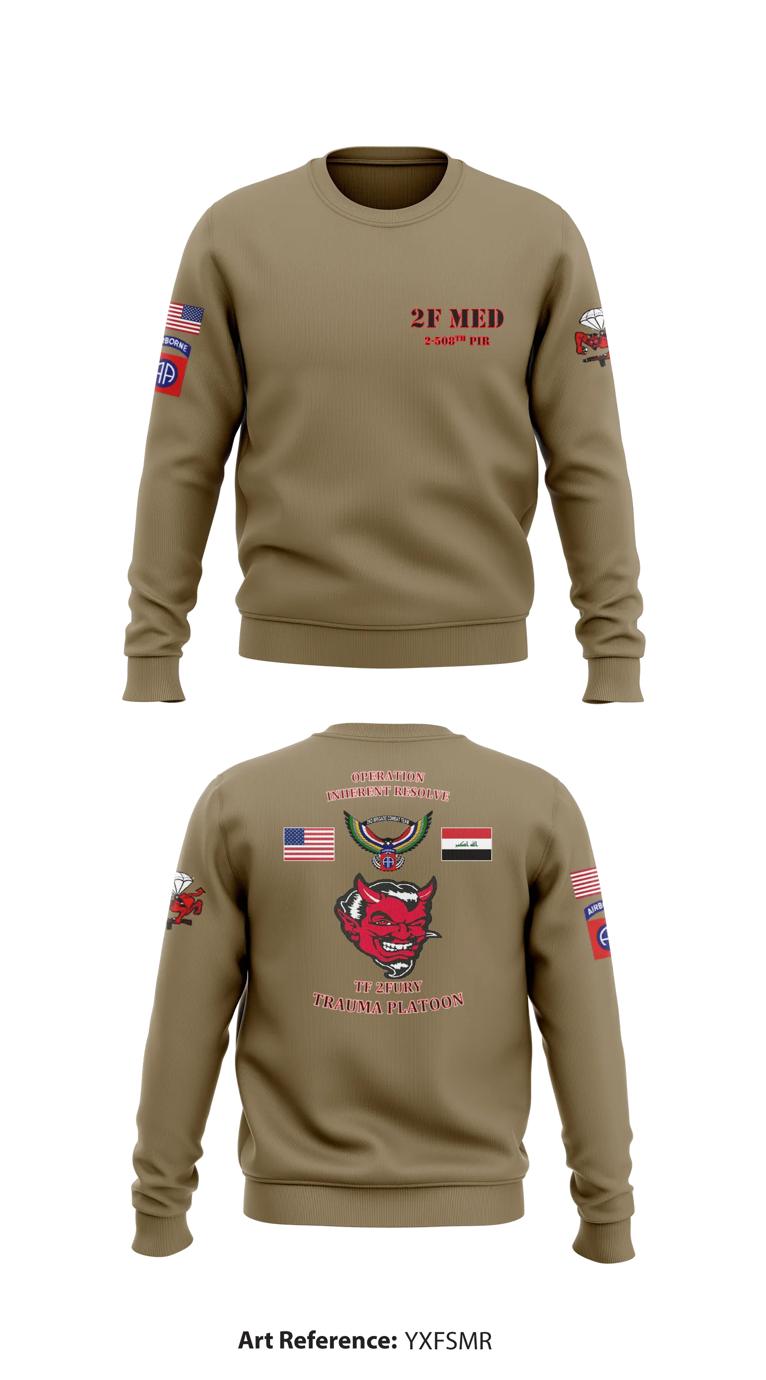 TRAUMA PLATOON, 2-508th PIR Store 1 Core Men's Crewneck Performance Sweatshirt - yXFsMR
