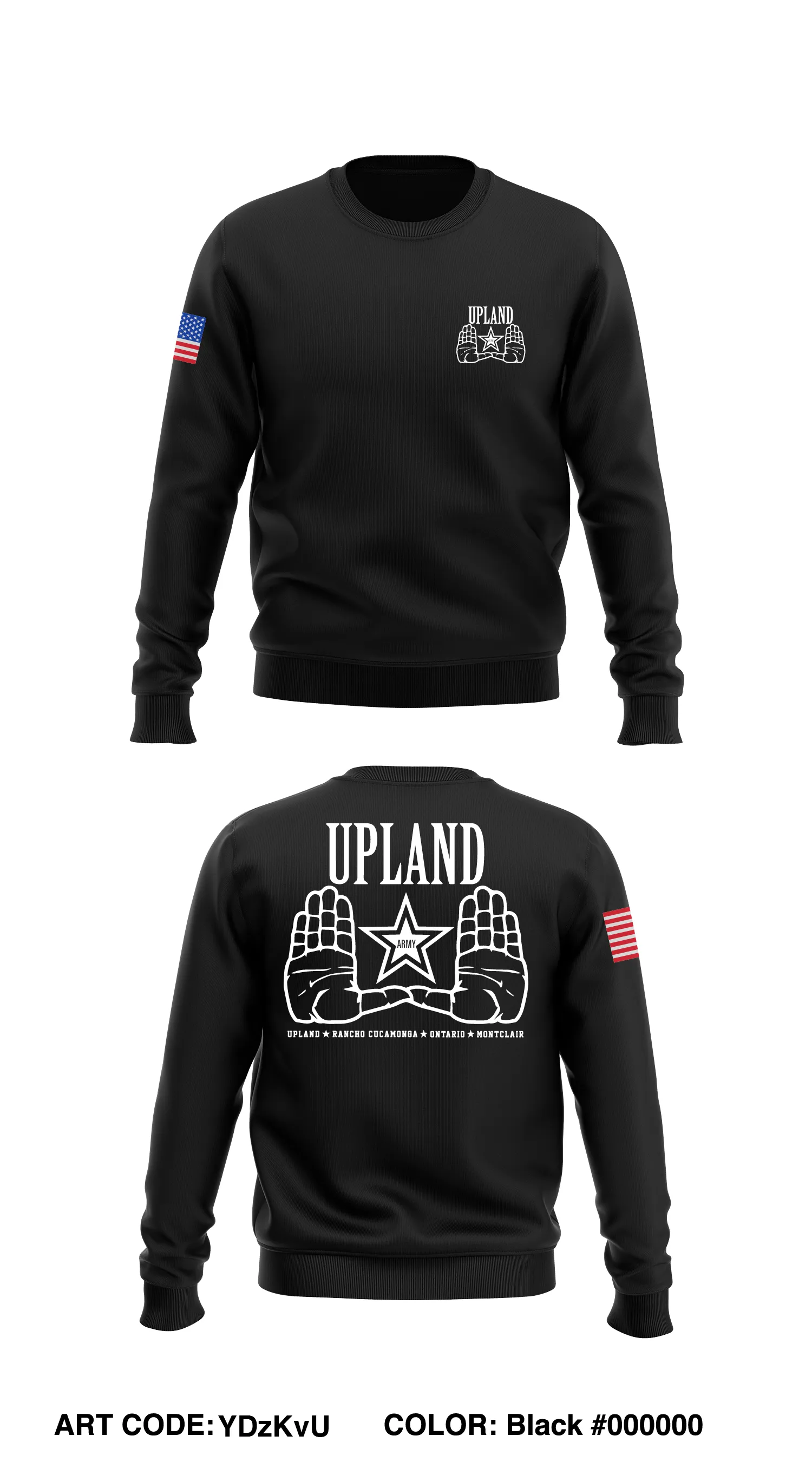 Upland Army Recruiting Station  Store 1 Core Men's Crewneck Performance Sweatshirt - YDzKvU