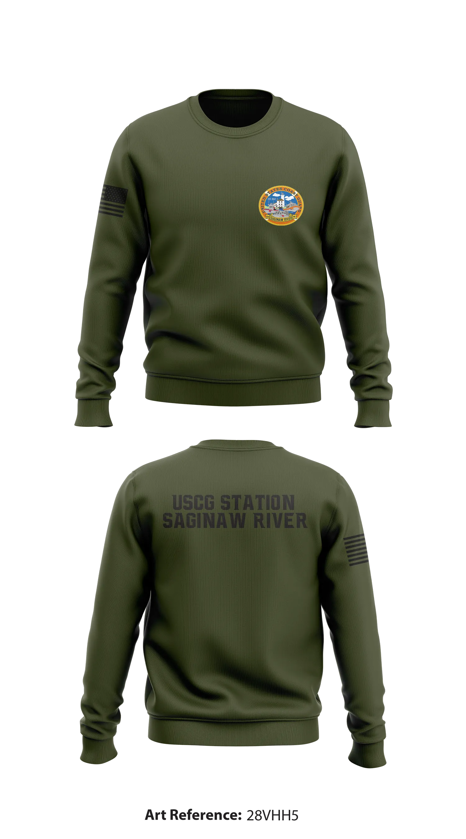USCG Station Saginaw River Store 1 Core Men's Crewneck Performance Sweatshirt - 28VHH5