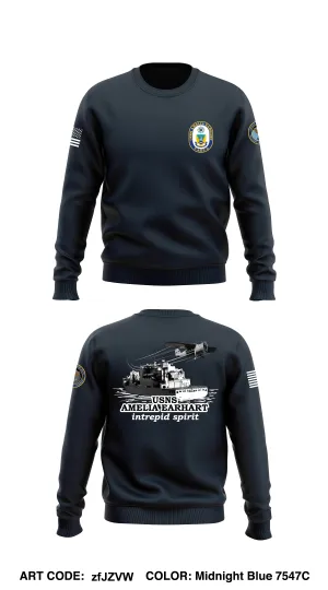 USNS AMELIA EARHART Core Men's Crewneck Performance Sweatshirt - zfJZVW