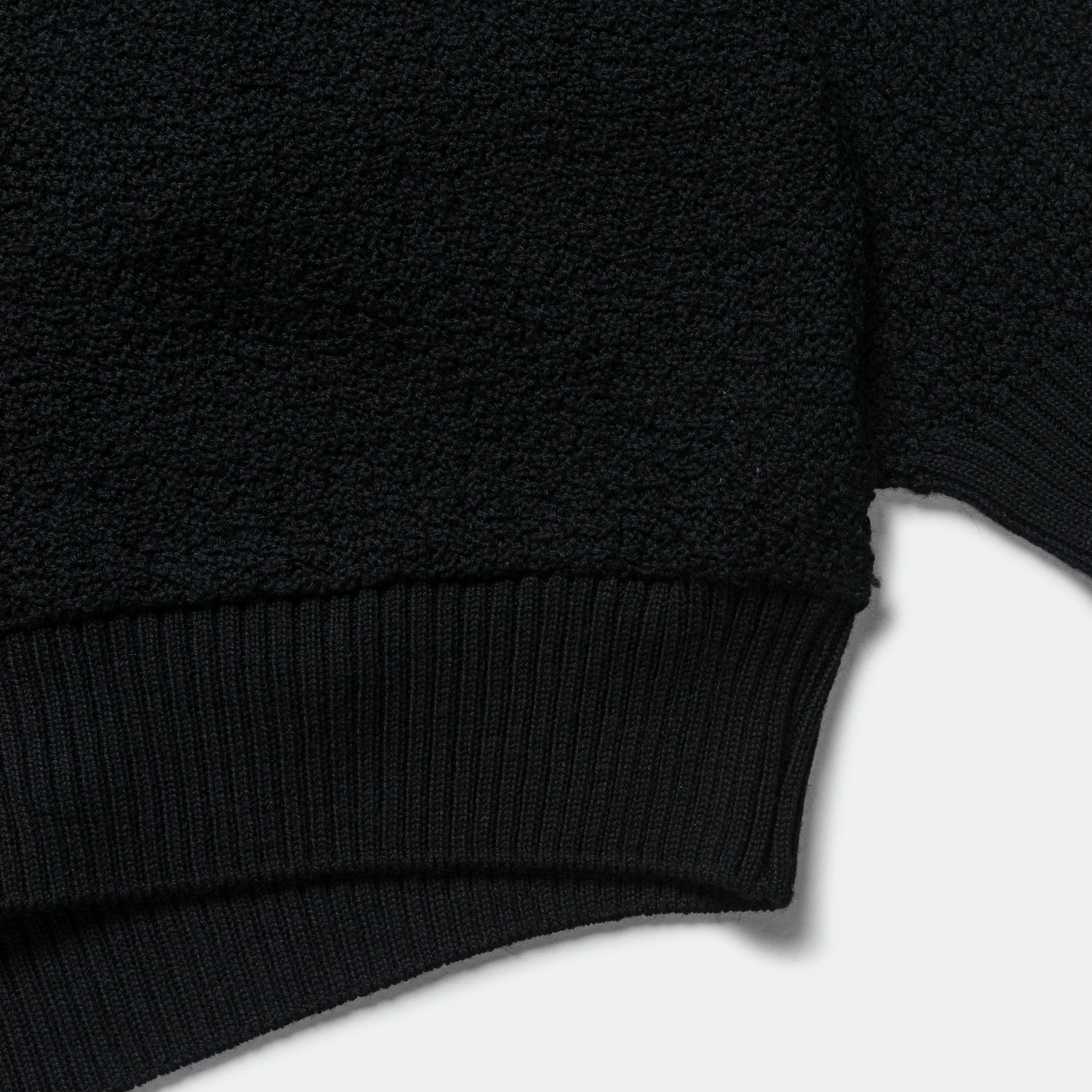 V-Neck Cardigan - Black Merino Wool Knit