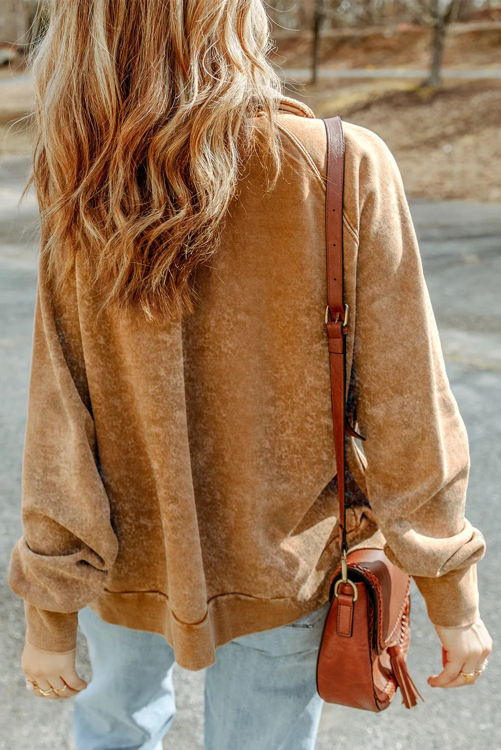 Vintage Washed Flap Pocket Button Khaki Shacket