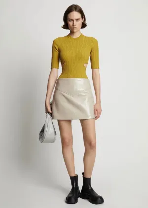 Vinyl Mini Skirt (Fawn)