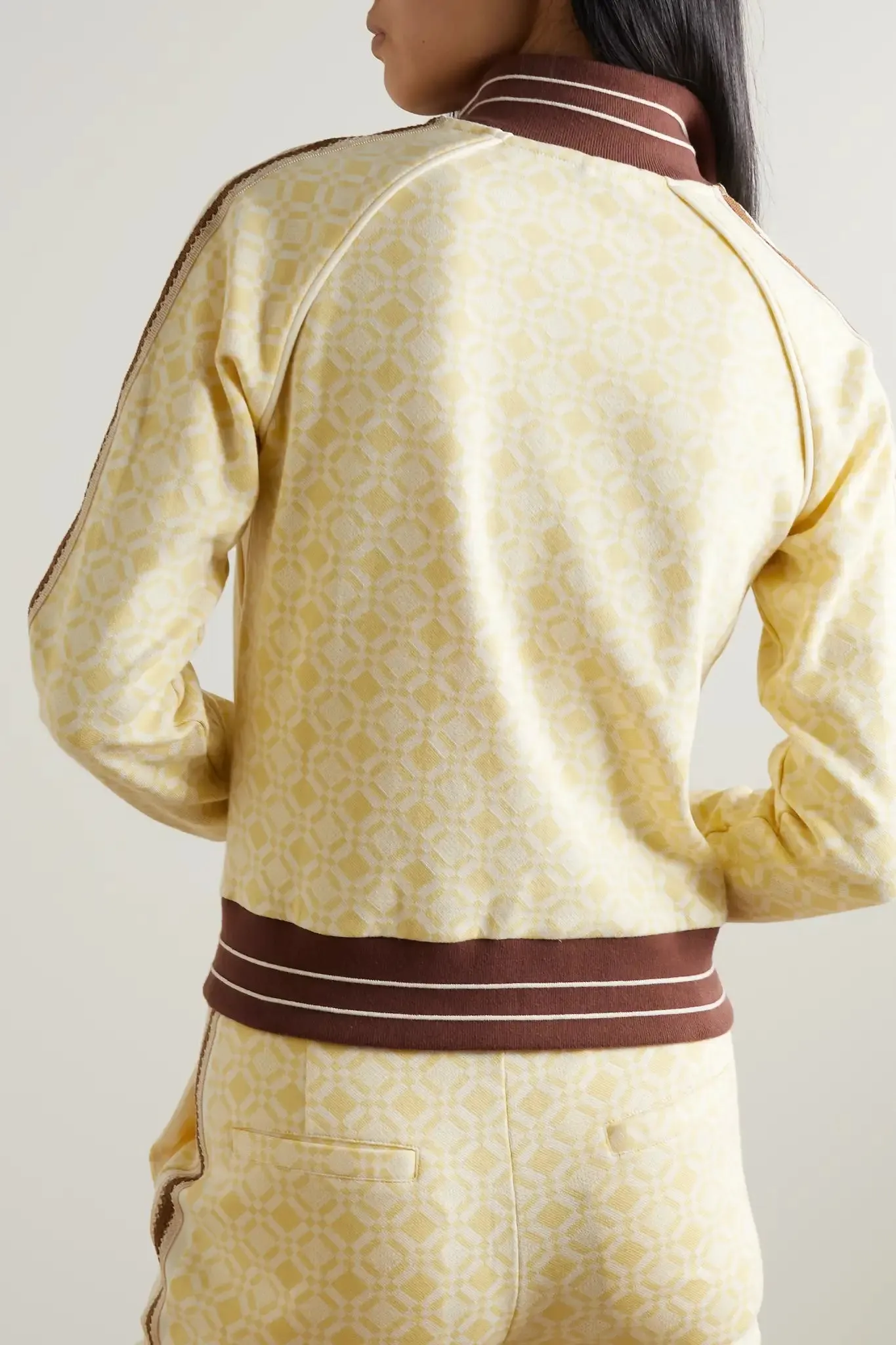 WALES BONNER Shine crochet-trimmed organic cotton-jacquard track jacket